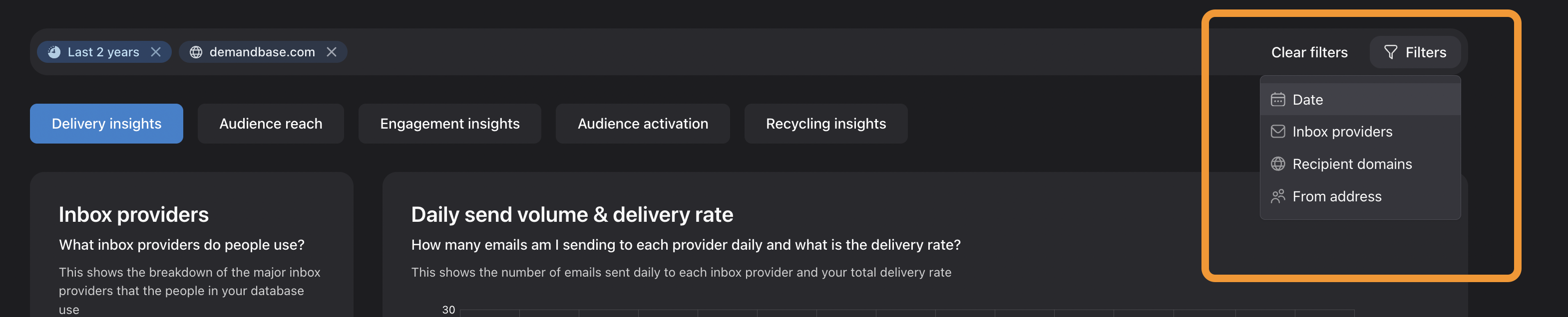 Advanced filtering for marketo